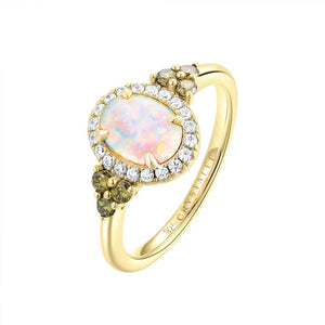 Ring opaal - goldplated