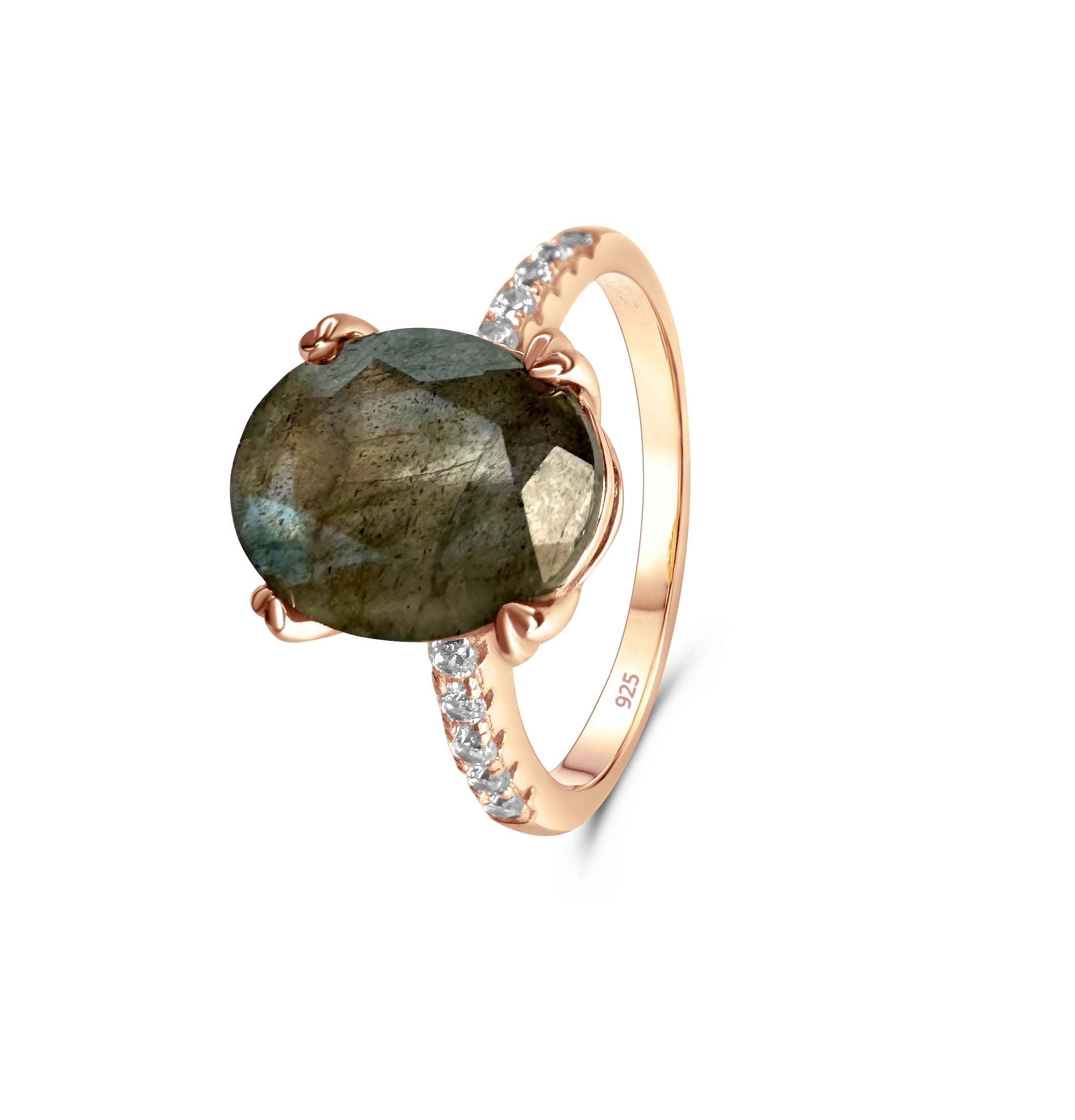 Labradoriet Rosé Gouden Ring – Beschermende edelsteen