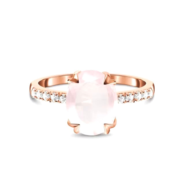 Ring rozenkwarts - rosé goud