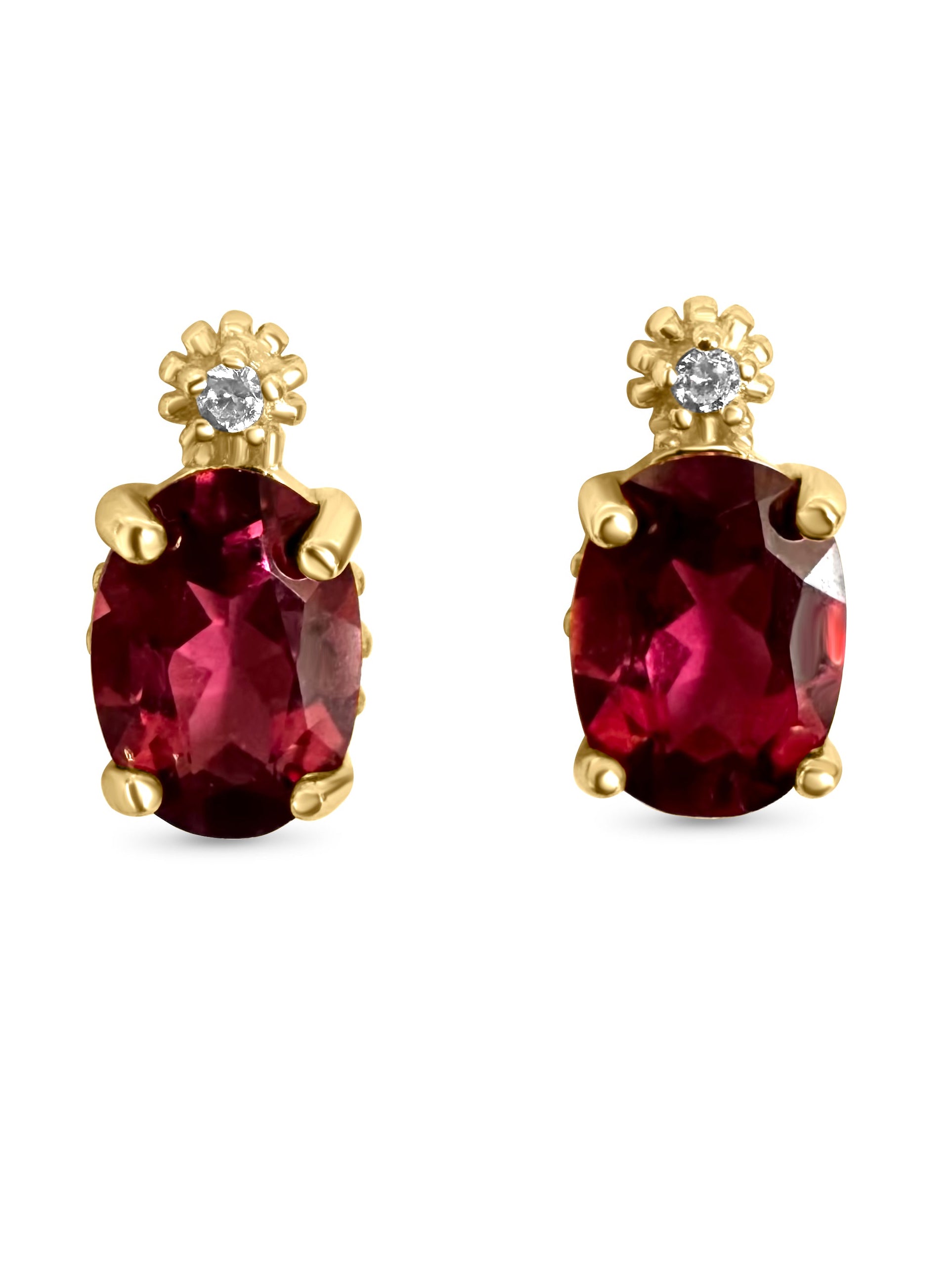 Oorbellen granaat - Vermeil