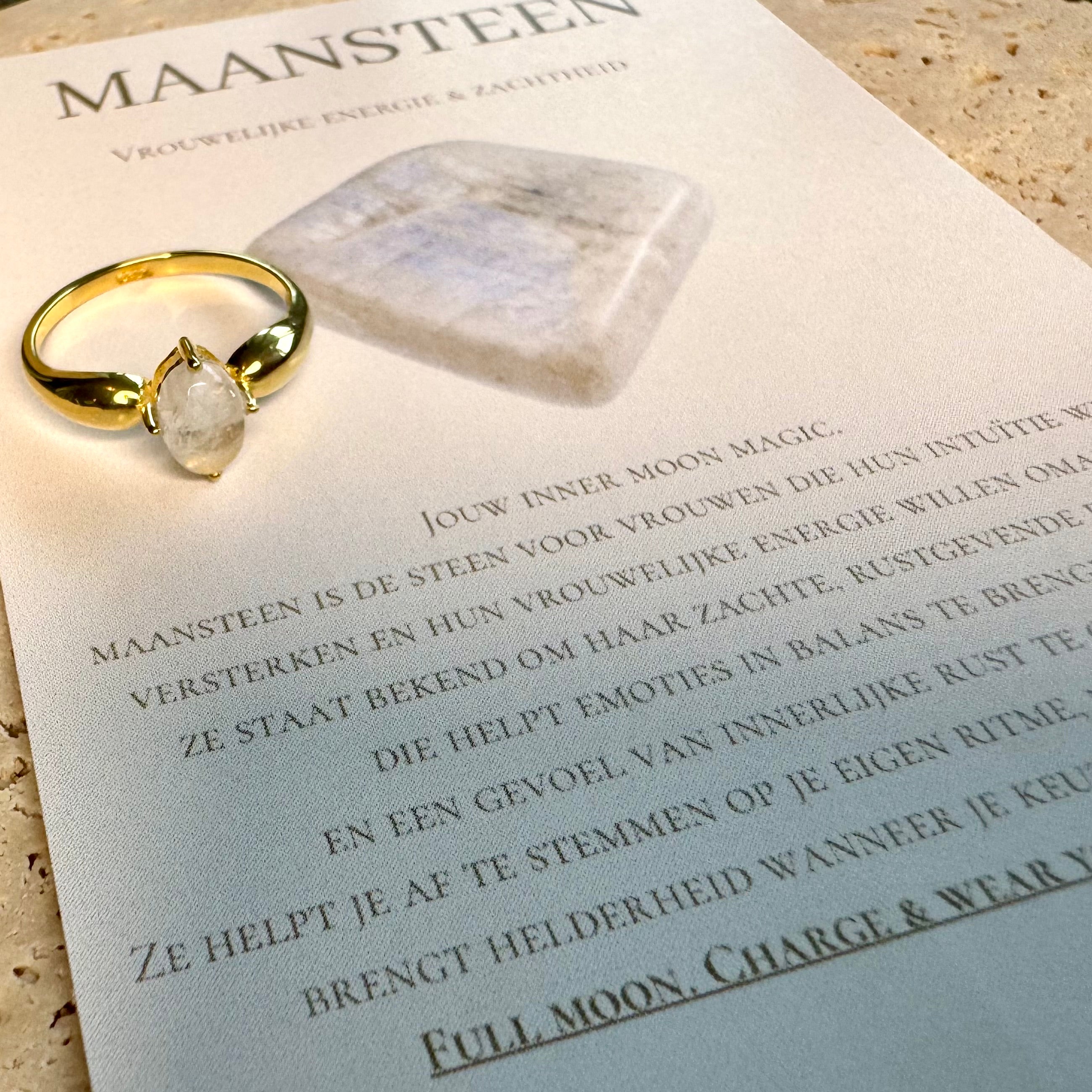 Ring maansteen - Vermeil