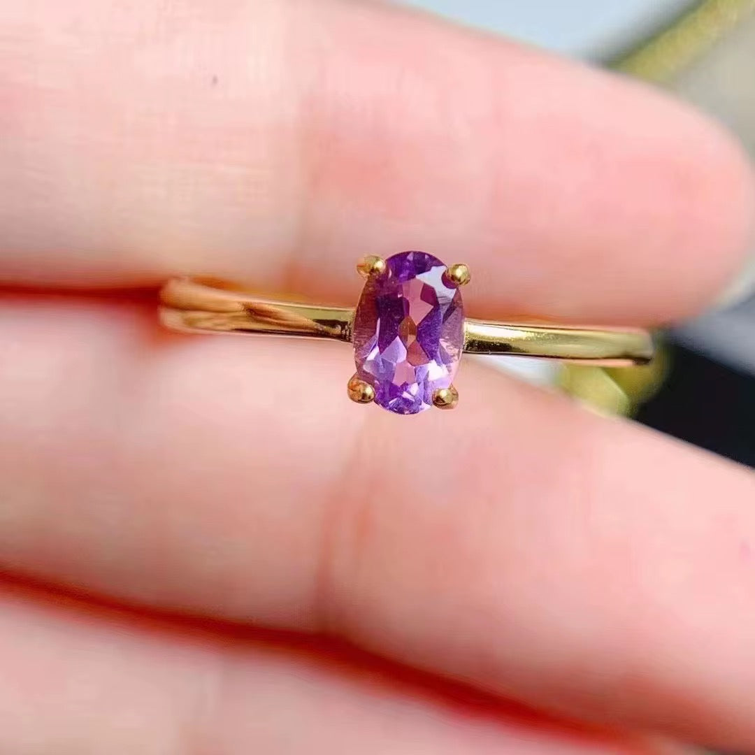 Ring amethist goud - vermeil
