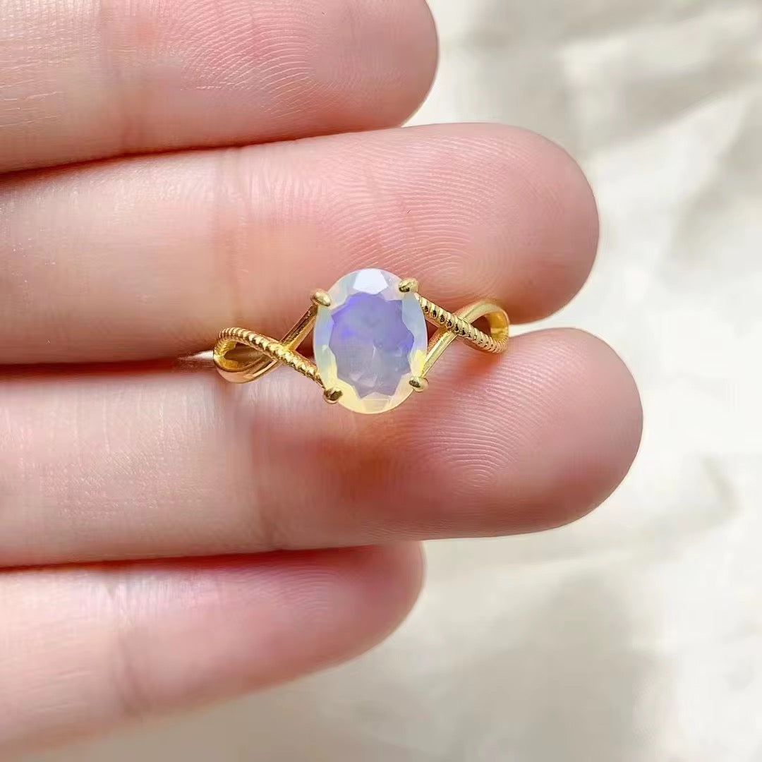 Maansteen ring - Vermeil