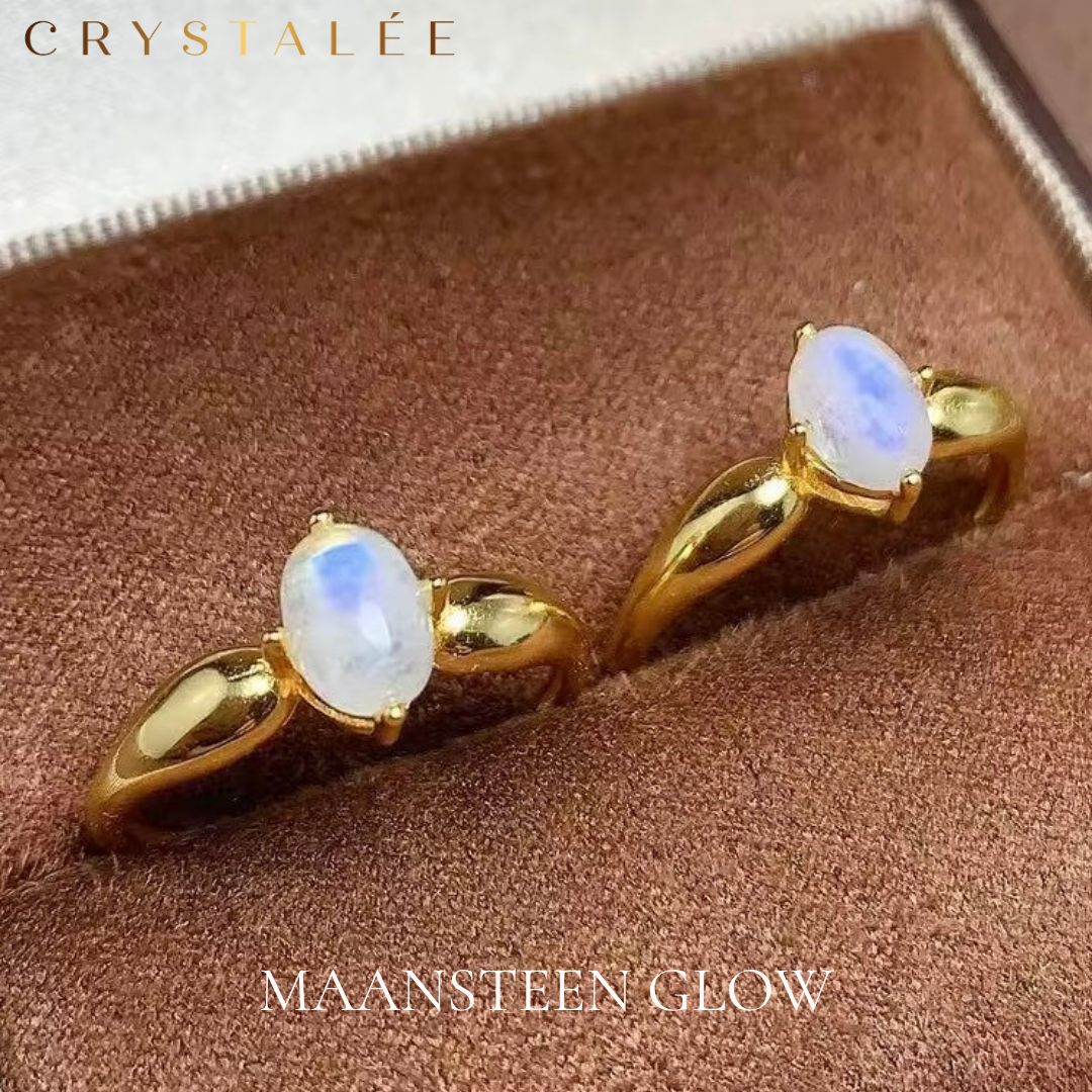 Ring maansteen - Vermeil