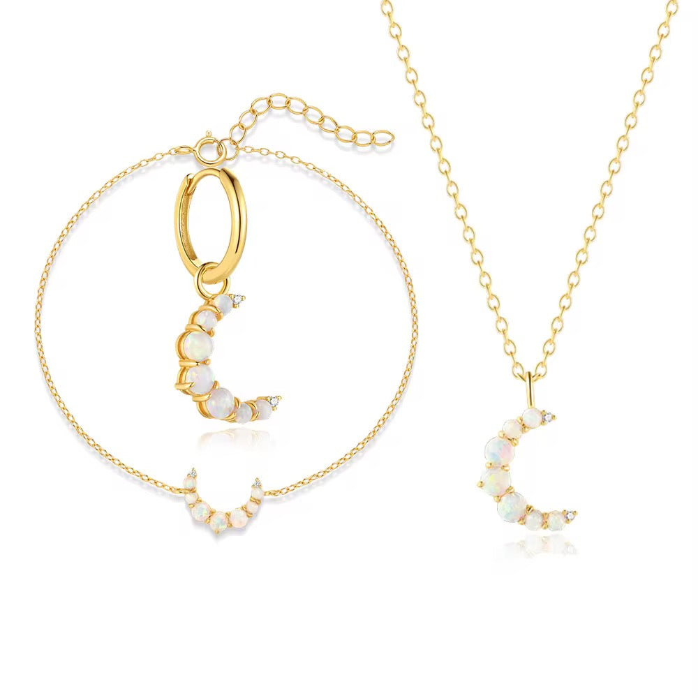 Opaal maan ketting - mystiek & stijlvol