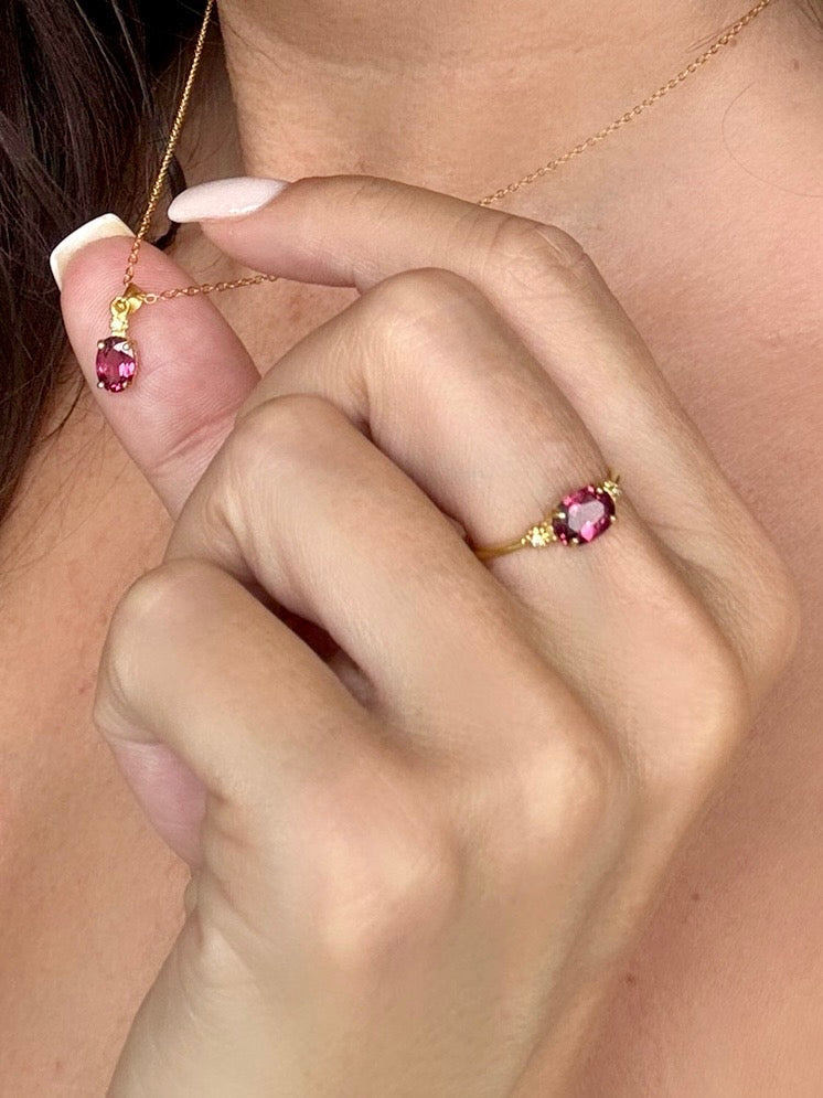 Ketting granaat - Vermeil