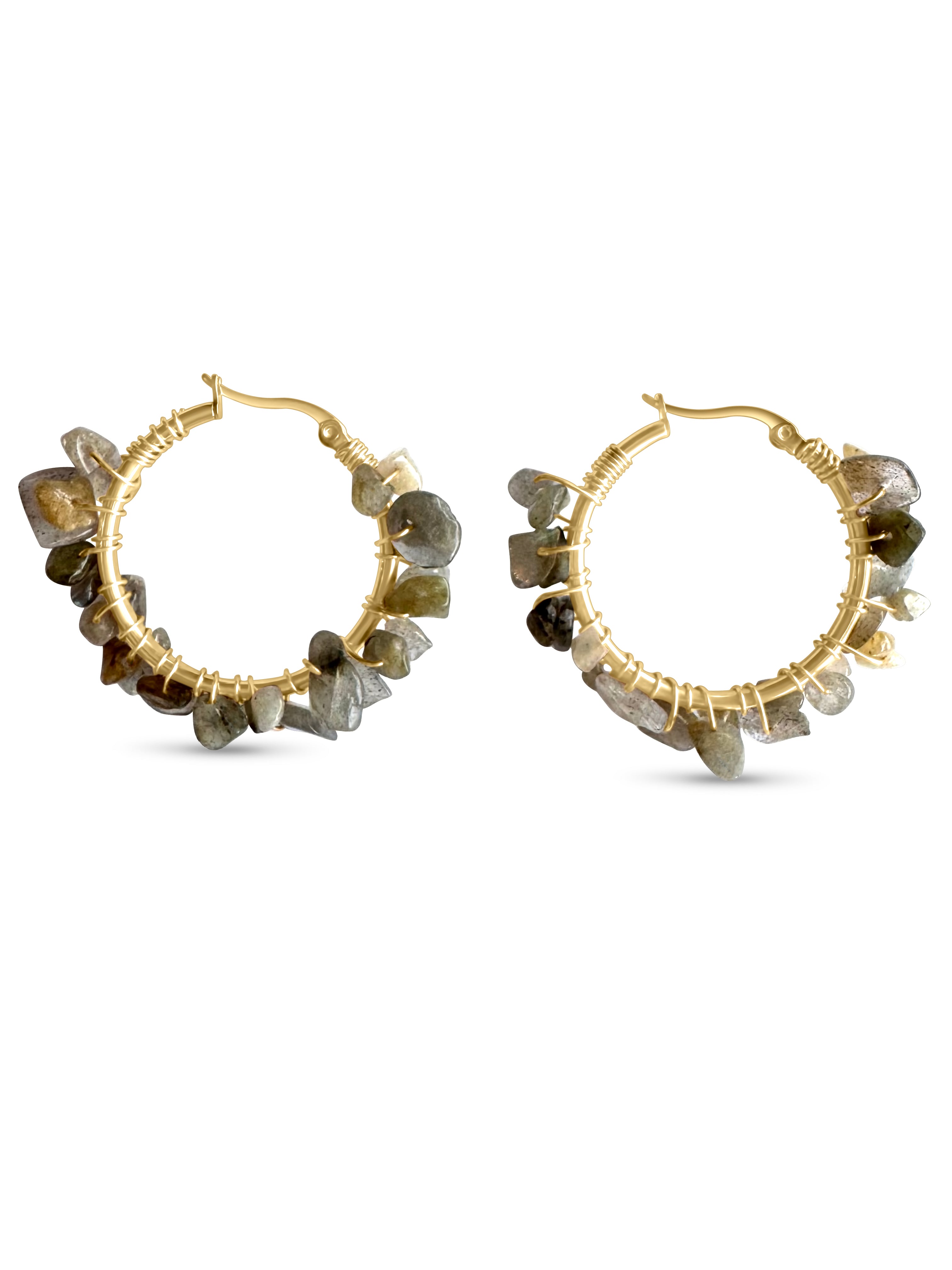 Oorbellen labradoriet - waterproof