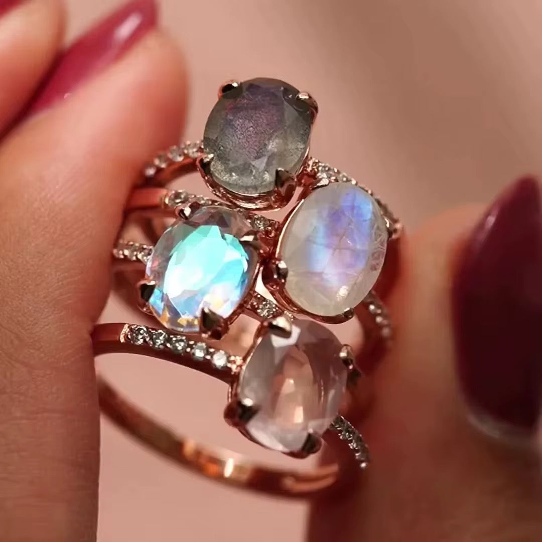 Ring rozenkwarts - rosé goud