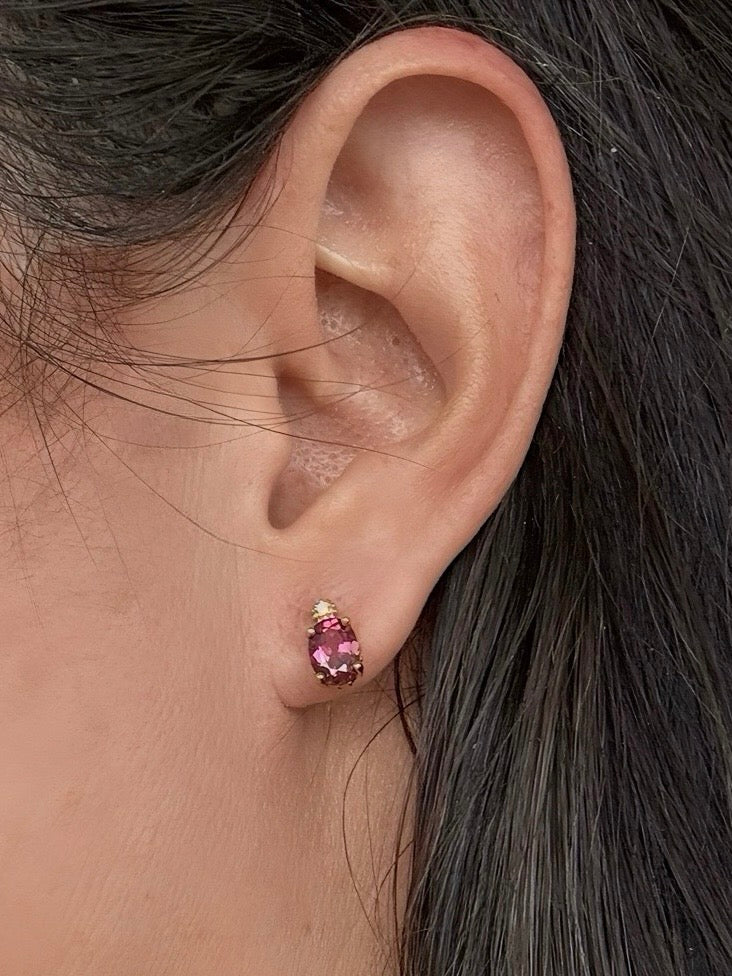 Oorbellen granaat - Vermeil