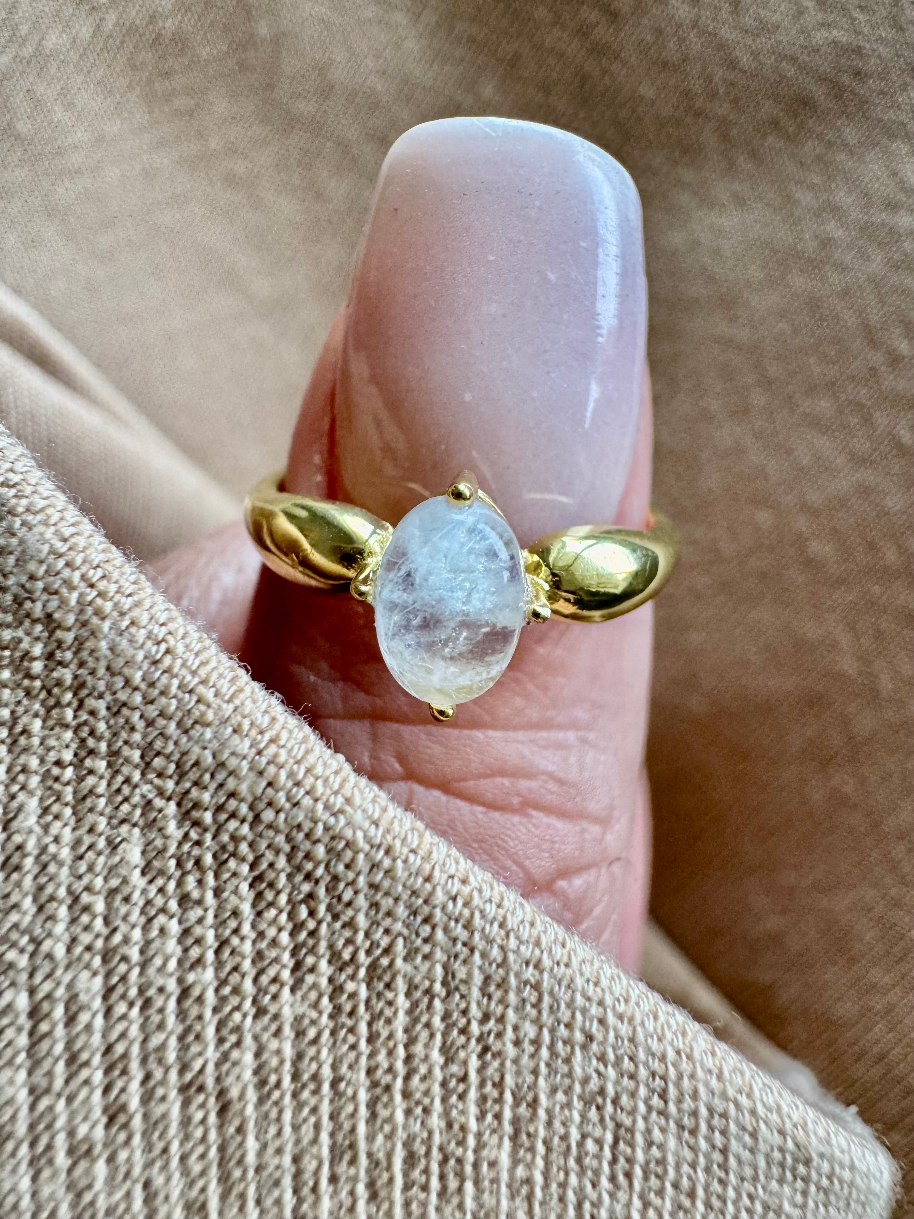 Ring maansteen - Vermeil