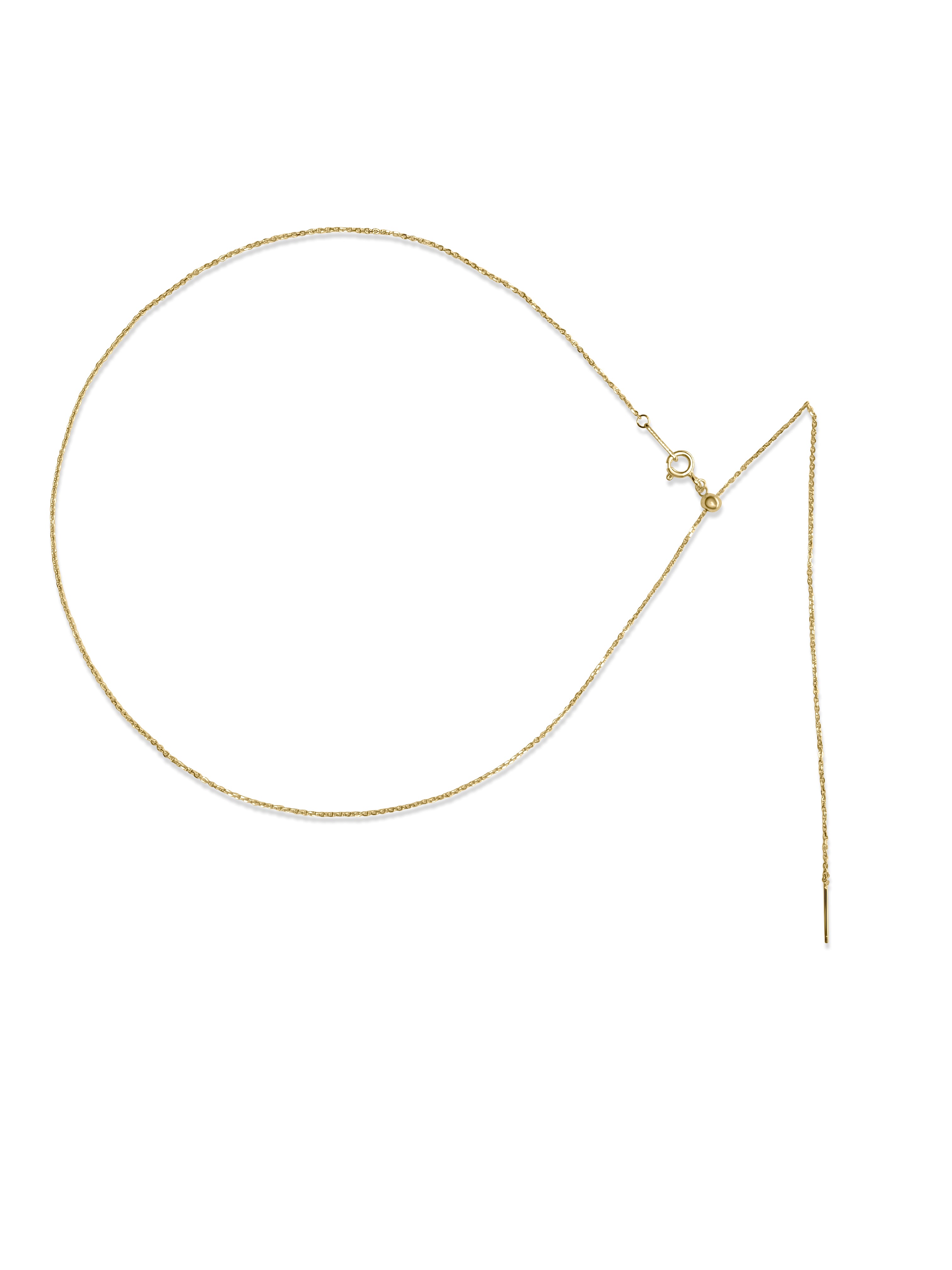 Ketting maansteen  - Vermeil 10mm x 7mm