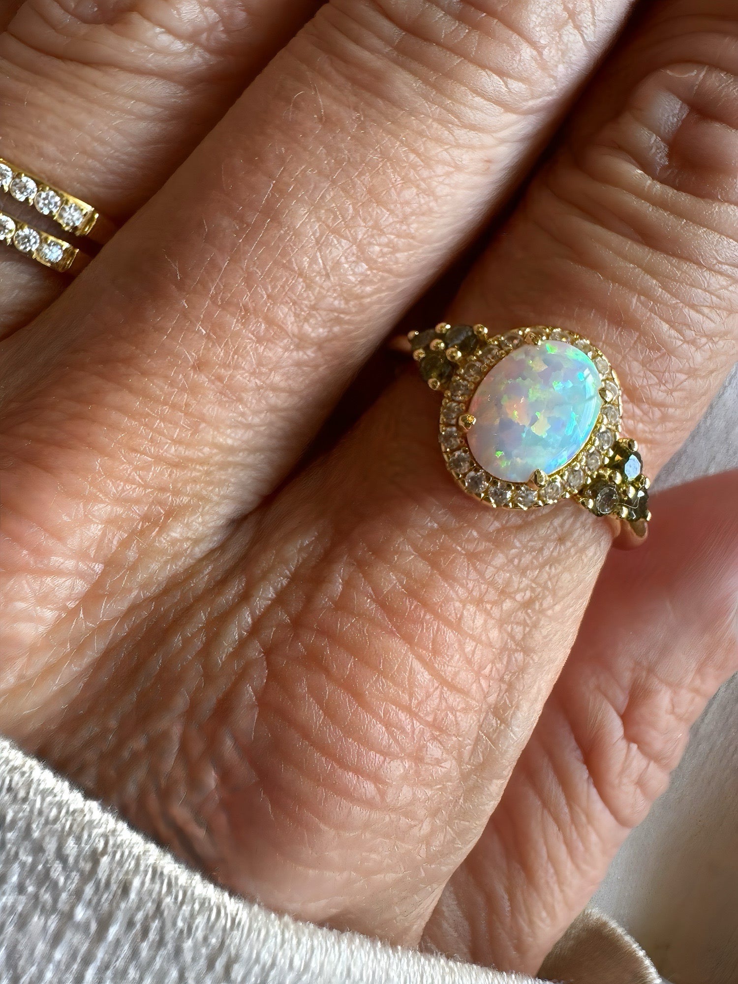 Ring opaal - goldplated