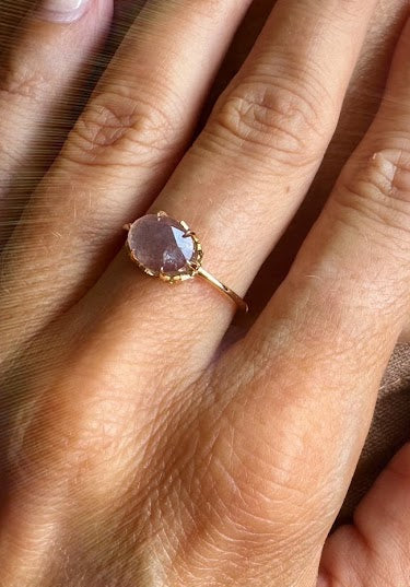 Aardbeienkwarts ring goud – edelsteen ring voor liefde & positiviteit